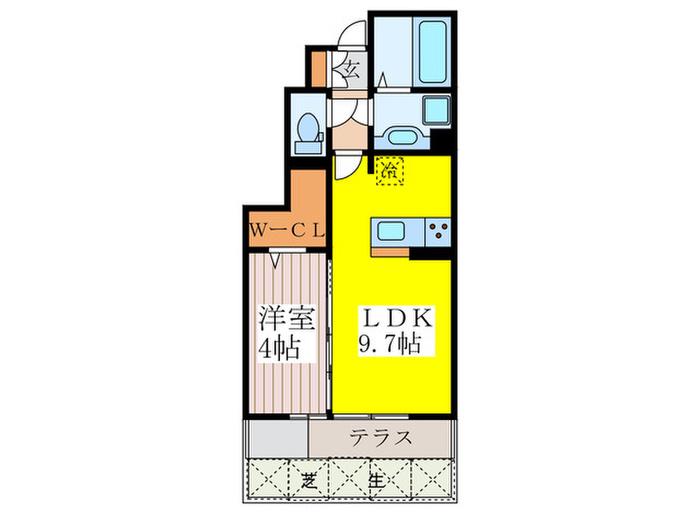 ヴィラージュ ドゥ(1LDK/1階)の間取り写真
