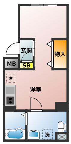 ヨウコースクウェア大山(ワンルーム/3階)の間取り写真