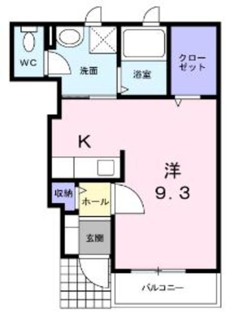 サウザンコートA(1K/1階)の間取り写真