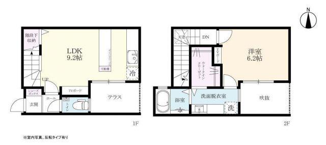 プレミアムアイランド境原(1LDK/1階)の間取り写真