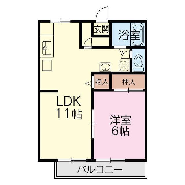 ビューグリーン41(1LDK/2階)の間取り写真
