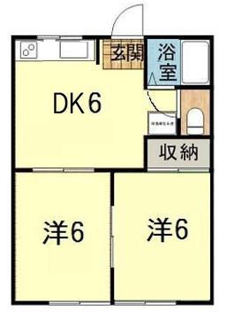 フォーブル高柳 B棟(2DK/2階)の間取り写真