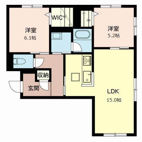 シャーメゾン ヴィルゴ(2LDK/1階)の間取り写真