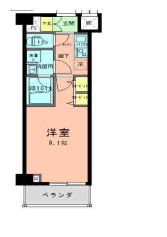 ラフィネ ジュ 大森(1K/5階)の間取り写真
