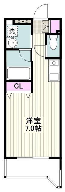 京急本線 京急川崎駅 徒歩17分 5階建 築19年(ワンルーム/2階)の間取り写真