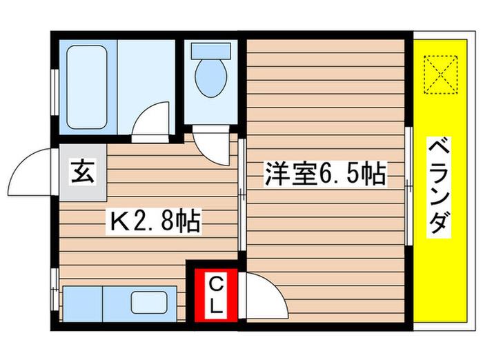 ラフォーレ元八事(1K/2階)の間取り写真