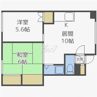 多摩ハイツ(2LDK/1階)の間取り写真