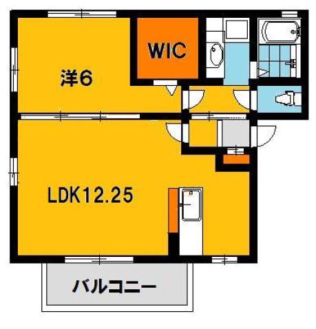 グランモア曙A(1LDK/2階)の間取り写真