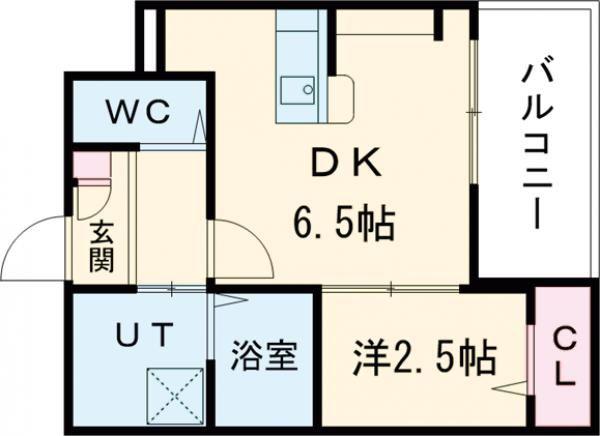 西湊町エヌエム・セント(1DK/4階)の間取り写真