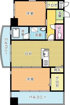JUPITER(2LDK/9階)の間取り写真