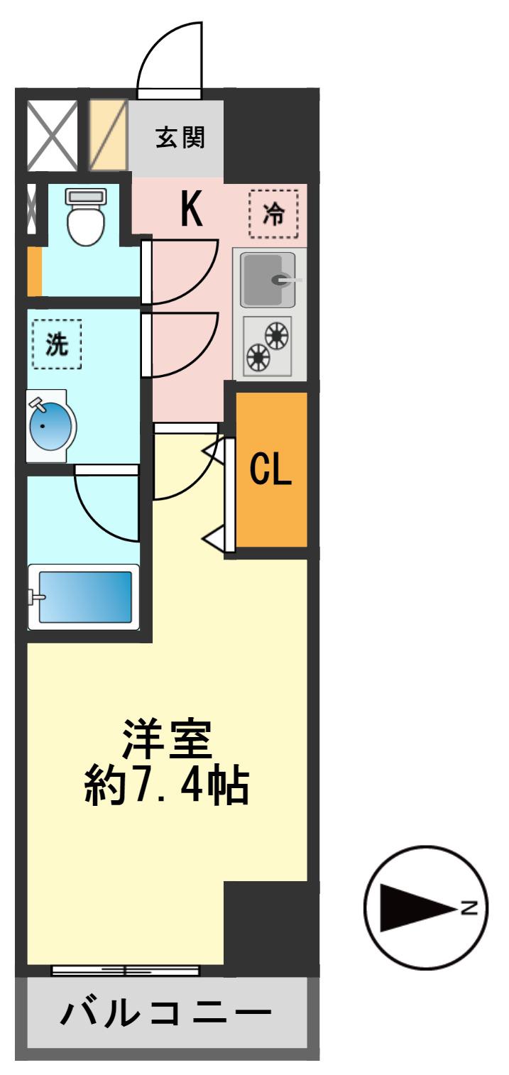 メインステージ一之江(1K/3階)の間取り写真
