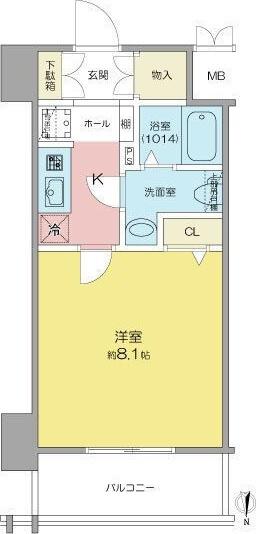 SHOKEN RESIDENCE名古屋サウス(1K/8階)の間取り写真