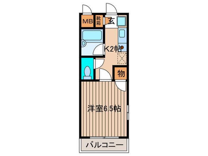 アクティブパレス百合ヶ丘B-7(1K/2階)の間取り写真