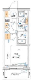 RISING PLACE綾瀬(1K/1階)の間取り写真