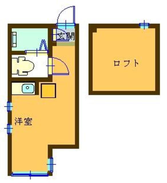 ユナイト渡田東 ルイスサンチェス(ワンルーム/2階)の間取り写真
