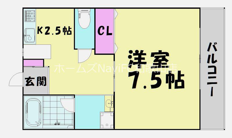 ＪＲ和歌山線 名手駅 徒歩22分 3階建 築28年(1K/2階)の間取り写真