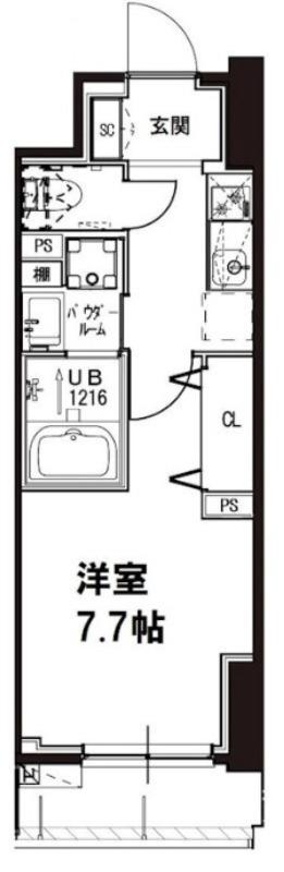 メゾンドアーク南大井(1K/3階)の間取り写真