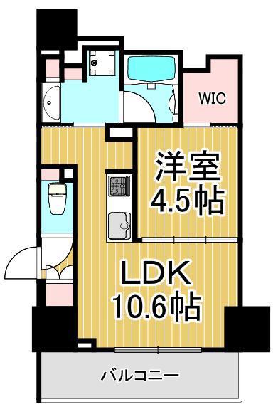 ザ・パークハビオ北千住(1LDK/12階)の間取り写真