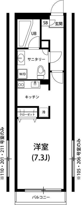 リブリ・ソナーレ(ワンルーム/2階)の間取り写真