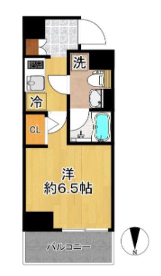 SHOKEN RESIDENCE 新丸子(1K/8階)の間取り写真