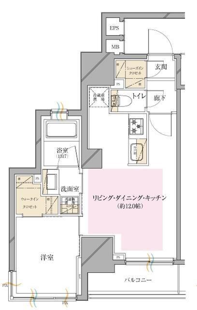 シティインデックス神田(1LDK/3階)の間取り写真