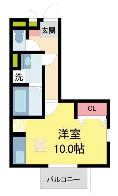 クレール(ワンルーム/1階)の間取り写真