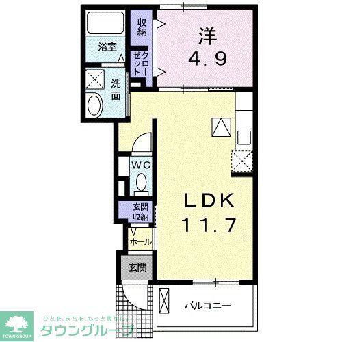 サンフラワー(1LDK/1階)の間取り写真