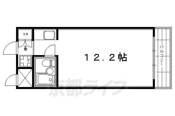 珠光ビル三条(1K/4階)の間取り写真
