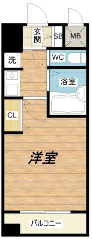 HOPECITY天神橋(1K/7階)の間取り写真