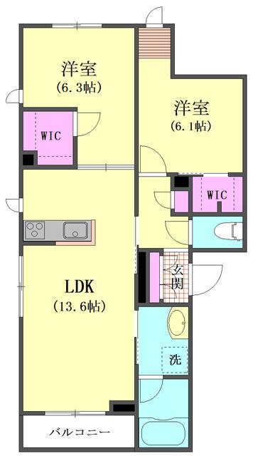 クオレール テッラ(2LDK/1階)の間取り写真