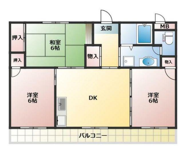 親和ハイツ(3DK/2階)の間取り写真