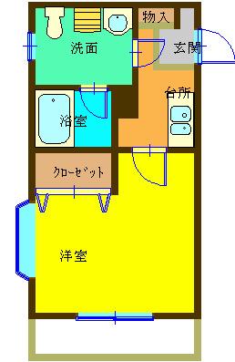 キャピタルメイト(1K/2階)の間取り写真
