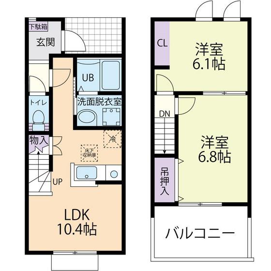 COLZA(2LDK/2階)の間取り写真