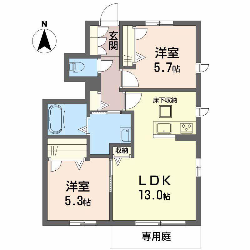 シャーメゾンN(2LDK/1階)の間取り写真