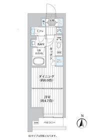 ライオンズフォーシア清澄白河(1DK/10階)の間取り写真