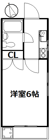 パレスハイム(1K/4階)の間取り写真