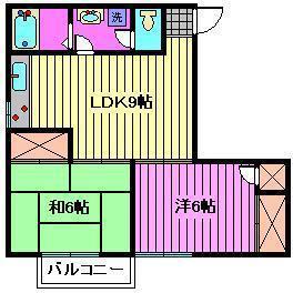 クイーンビルY(2LDK/3階)の間取り写真
