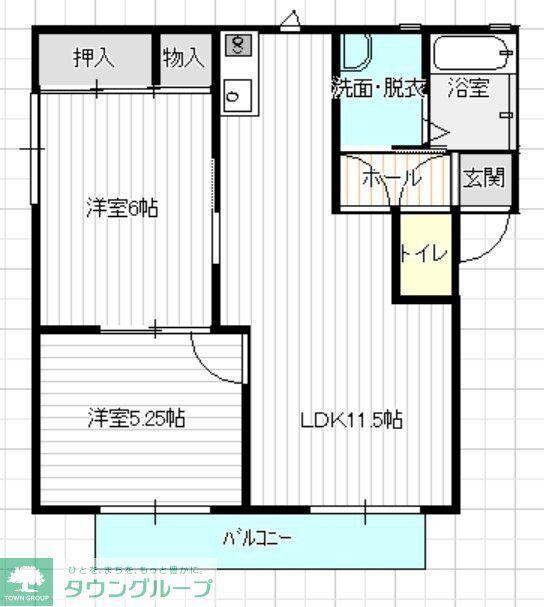ガーデンプレイス本庄(2LDK/2階)の間取り写真