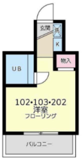 桜ヶ丘ハイライズ(ワンルーム/1階)の間取り写真