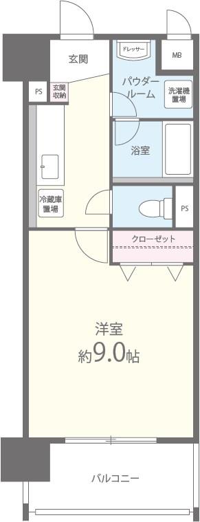 エトワール フィラント(1K/6階)の間取り写真