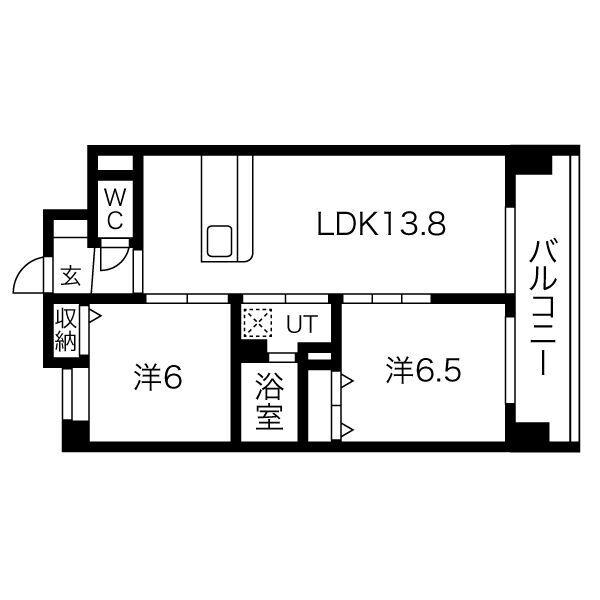 FDS GLANZ(2LDK/7階)の間取り写真