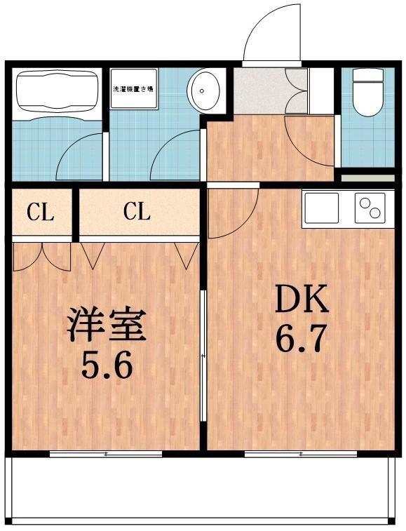 メゾンオアシス(1DK/1階)の間取り写真
