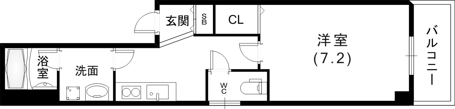 SHANTI神戸三宮(1K/4階)の間取り写真