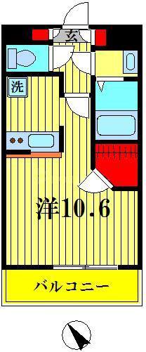ウィッシュ・スクエア・イースト(ワンルーム/5階)の間取り写真
