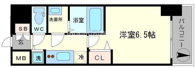 LC難波ノワール(1K/7階)の間取り写真