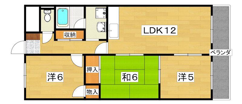 プラウクリエイト(3LDK/4階)の間取り写真