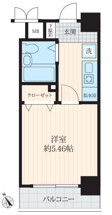 クラッセ国際コーポ池袋(1K/3階)の間取り写真