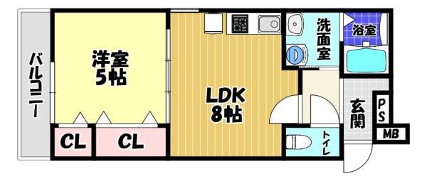 ポプラーレ狭山2(1LDK/3階)の間取り写真