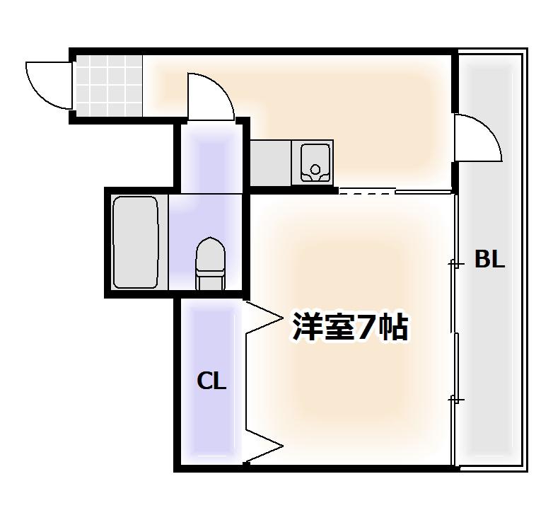 アメニティ敷津(1K/4階)の間取り写真