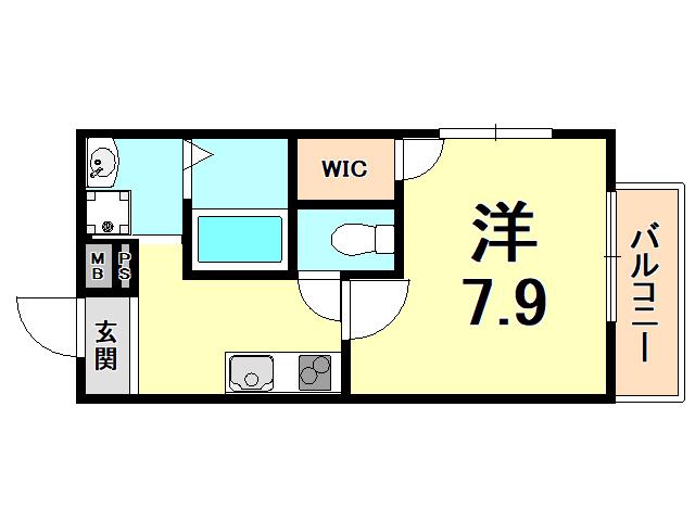 フジパレス西宮北口3番館(1K/2階)の間取り写真